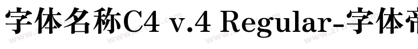 字体名称C4 v.4 Regular字体转换
